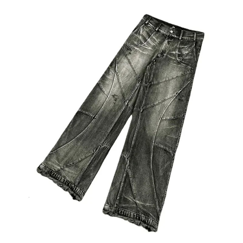 American Y2K fashion trend loose jeans mens street hip-hop casual clown oversized mop wide leg jeans couple punk jeans 241108