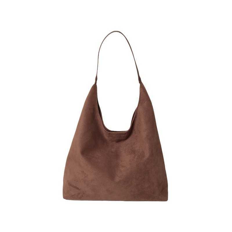 Suede frosted single shoulder bag for women new trendy autumn and winter large capacity armpit bag commuting versatile tote bag