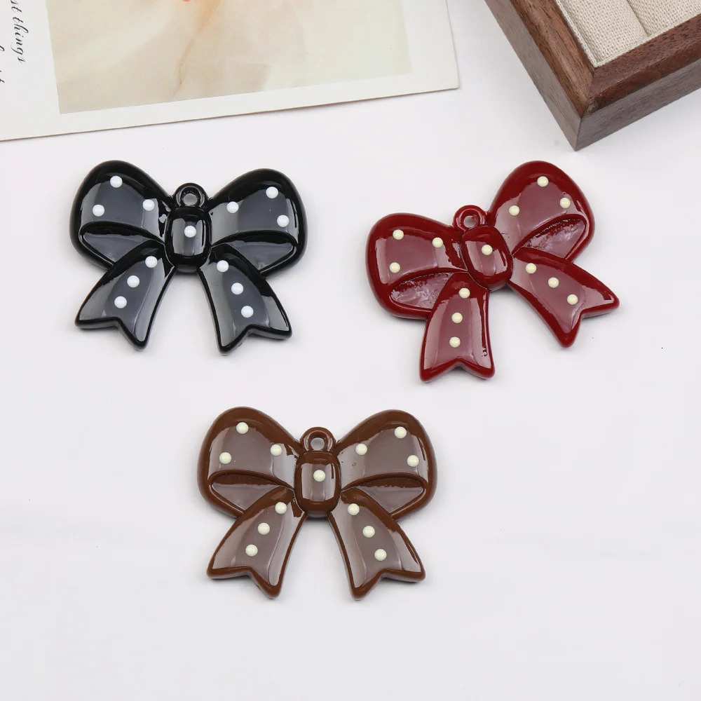Cordial 30Pcs 44 * 53MM Jewelry Accessories/Handmade/DIY Acrylic Pendant/Bow Shape/Pocket Chain Point Charm #17709 241108