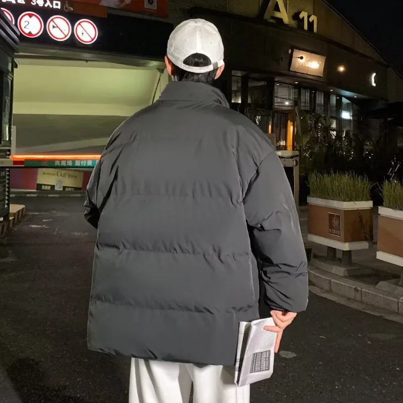 Vintage Cottonpadded Jacket Mens Winter Standup Youth Trend Casual CottonpaddedJacket Loose Fashion 241108