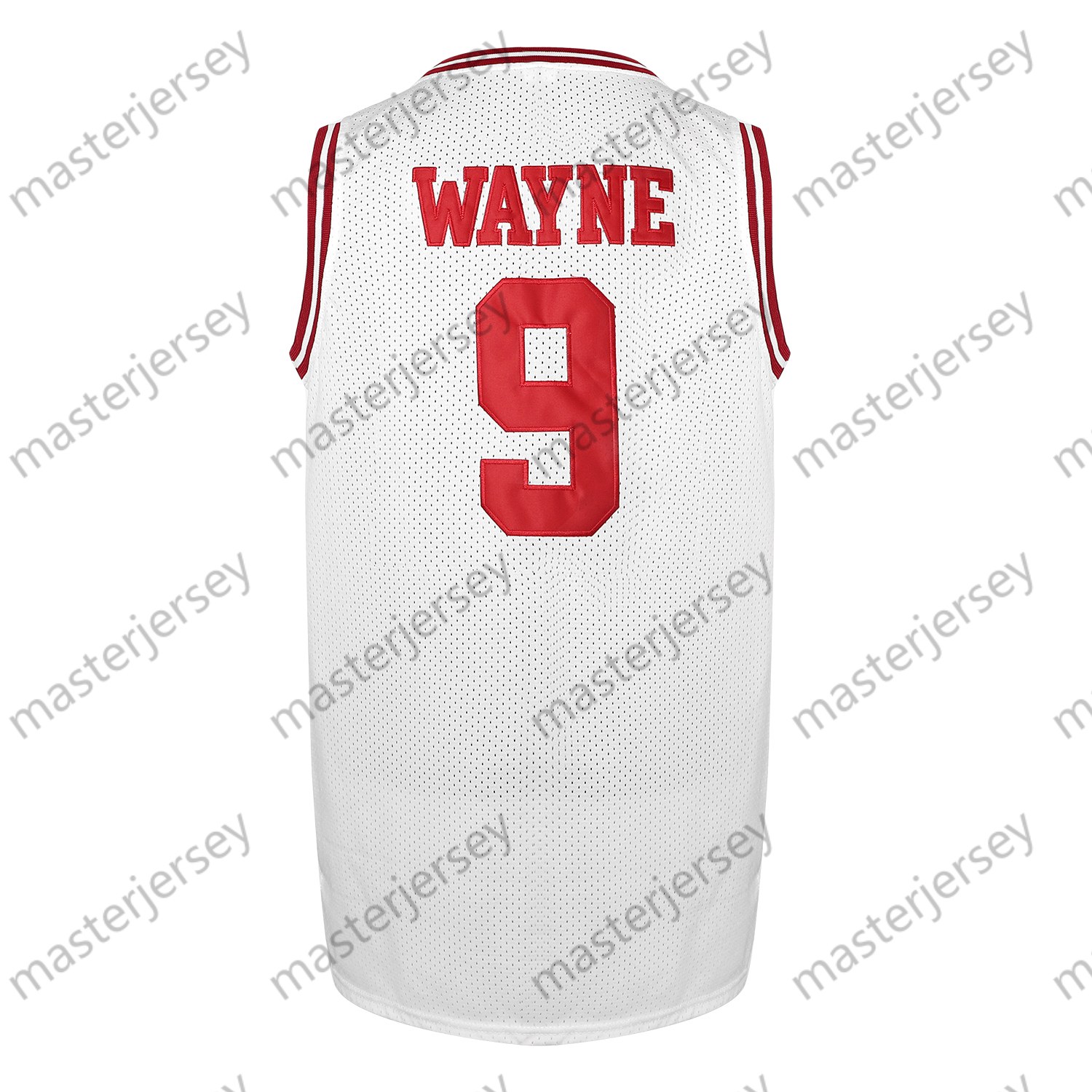 #9 WAYNE Men's Basketball Jersey Sweatshirt - Embroidered Movie Mesh Letters & Numbers, Crew Neck Sleeveless Training Vest, Loose Fit Athletic To