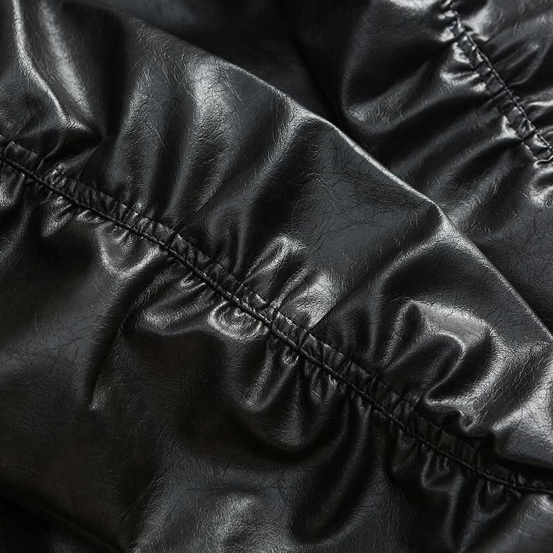 American street leather jacket mens loose casual fashion street leather hooded bomber jacket autumn coat W241111