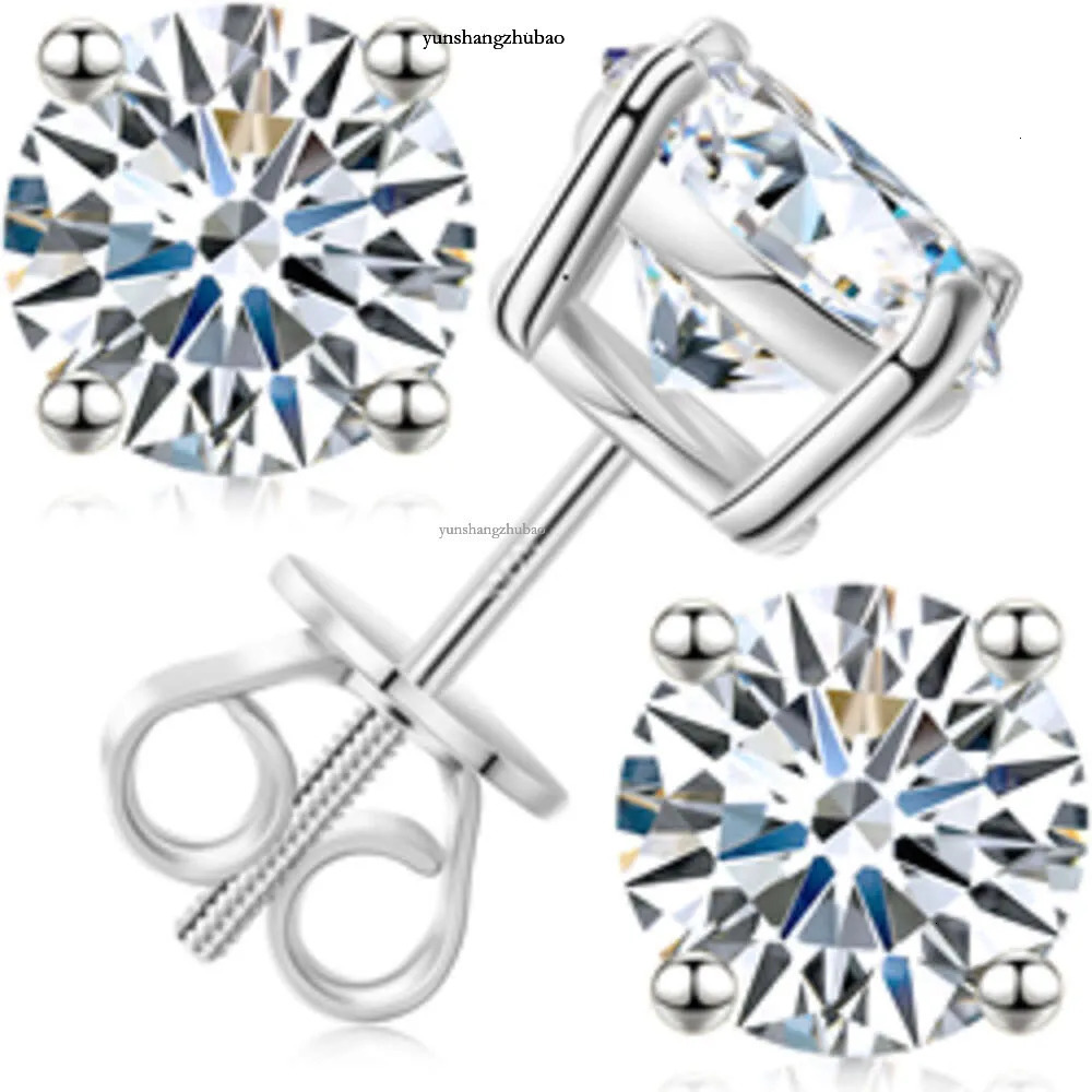 Pass Dia Tester 3-10mm Classic Moissanite Stud Earrings Sterg Sier Mossanite Fashion Screw Back Men Women