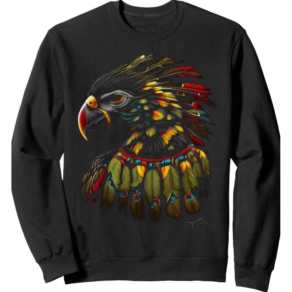 Long Sleeve Shirts for Men sweatshirt Quacker Parrot Bird Northwest Tribal Sweatshirt T shirt Tee Streetwear Casual tops clothes