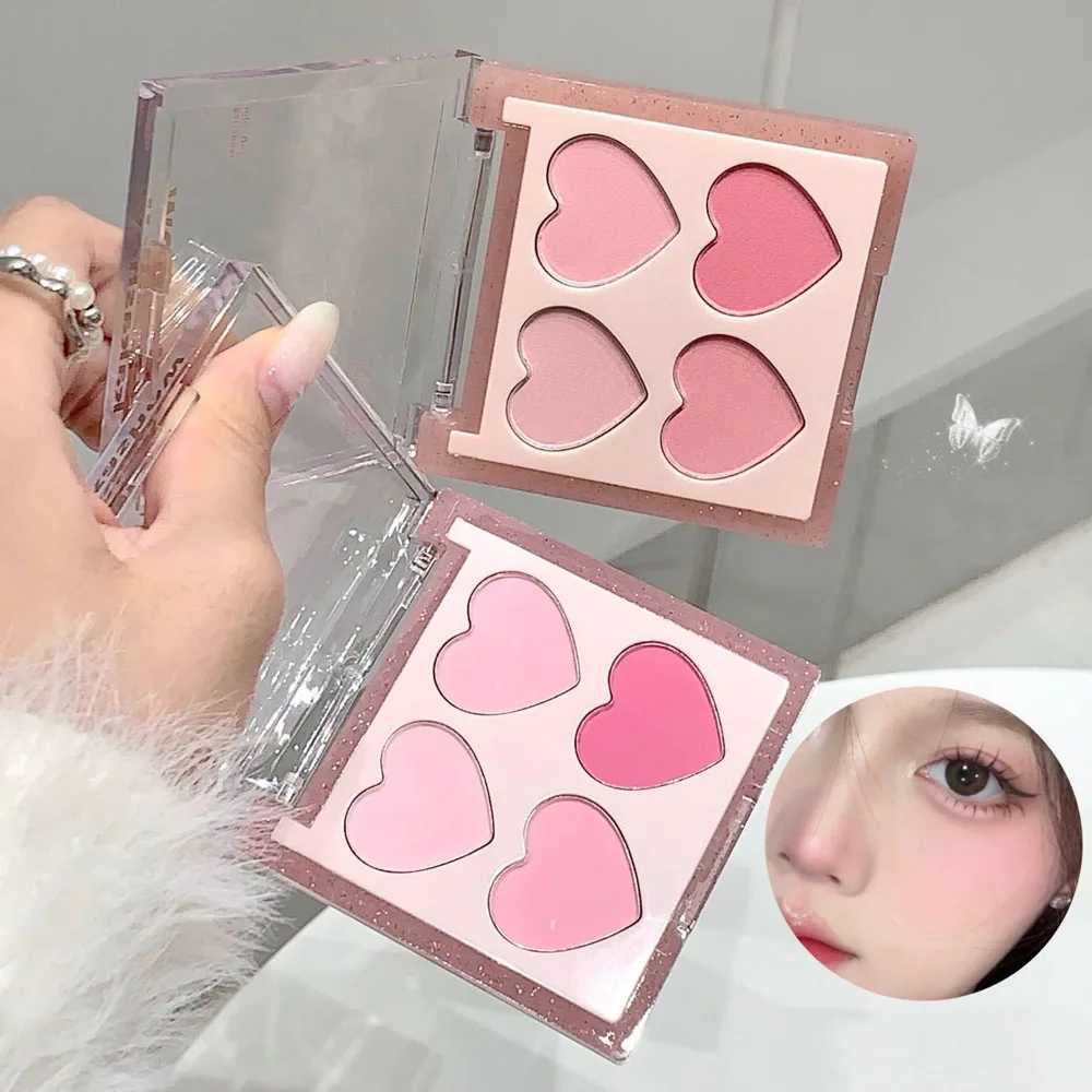 Kakashow Four-Color Heart Blush Palette -Fine Texture Natural Color Blush Powder for BrighteningCute Packaging DesignXJ241111