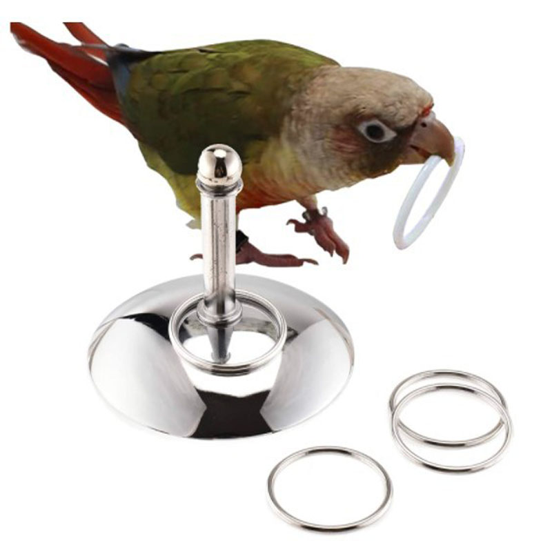 Pet Bird Toys Metal Platform Ferrules Toy Parrot Puzzle Interactive Toy Parakeet Training Intelligence Development Bird Supplies