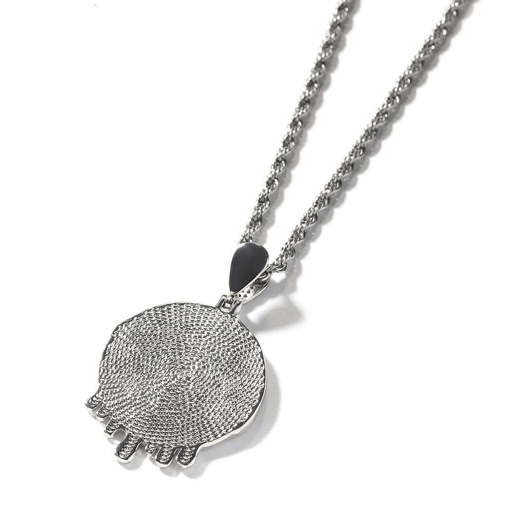 Top Quality Hip Hop Gold Round Water Drop Diy Photo Pendant Neckjlace For Men And Women Custom Photo Unisex Copper Diamond Memorial Frame Couple Jewel