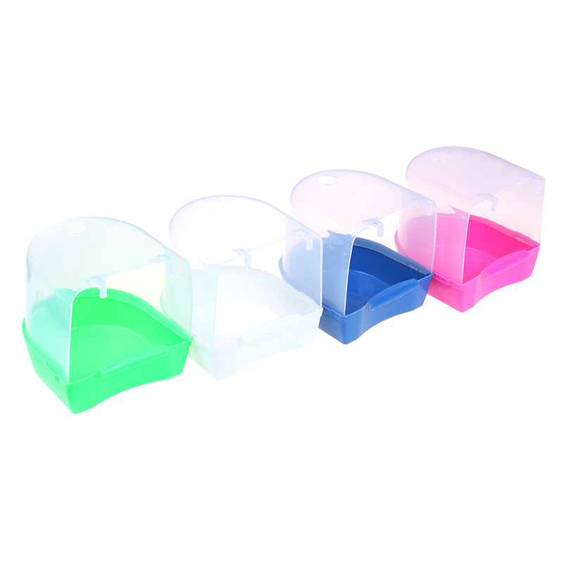 1pc Plastic Bird Water Bath Box Bathtub Parrot For Parakeet Hanging Bowl