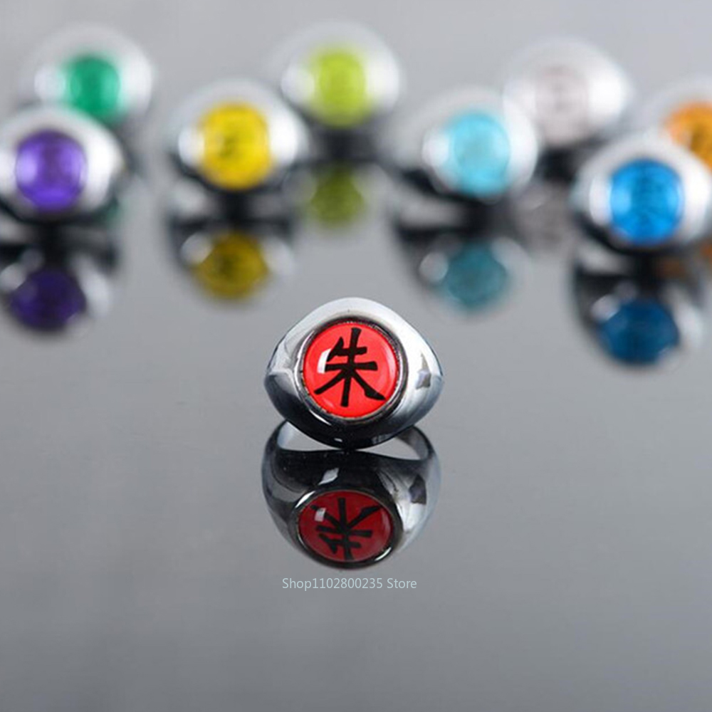 Anime Naruto Cosplay Ring Akatsuki Ninja Rings Nagato Deidara Sasori Kakuzu Orochimaru Zetsu Hidan Figure Ring Christmas Gift