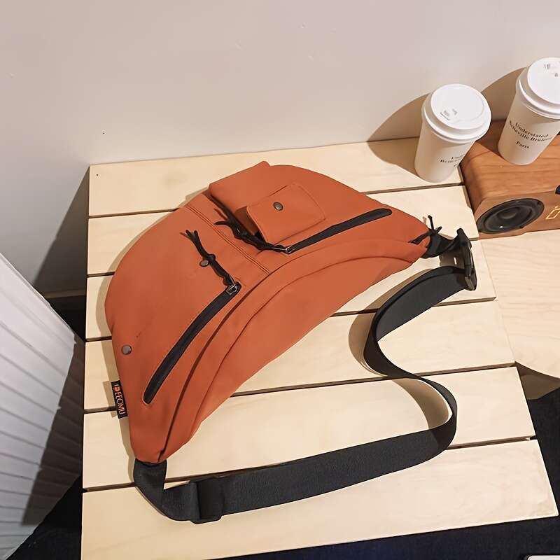 Fashion Large Capacity Chest Bag, Nylon Multi Pockets Casual Crossbody Fanny Pack For Outdoor Sport Travel .