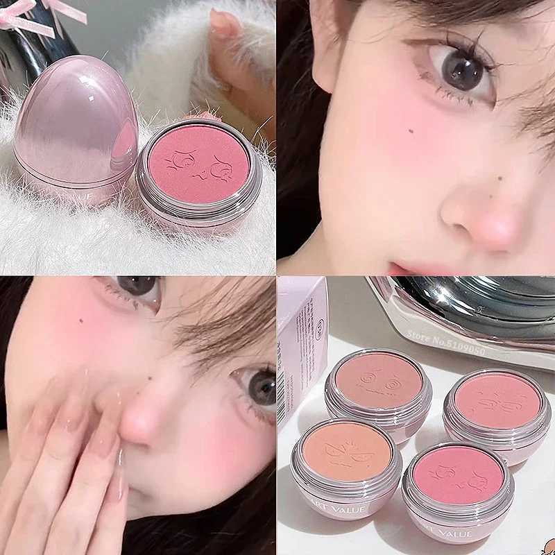 Mischievous Cheek Blusher Ball Silky Smooth Matte Natural Cheek Tint Brighten Face Contour Cosmetic Peach Orange Blush PowderXJ241111