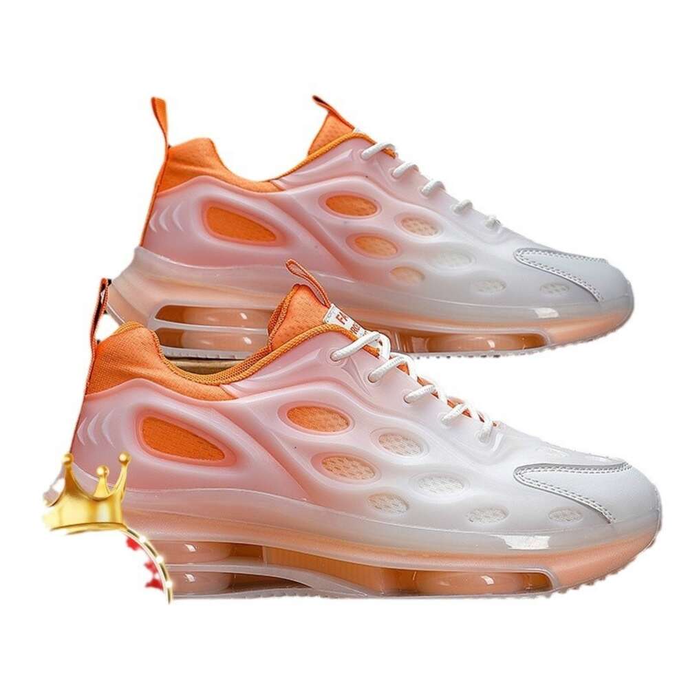 Men's Spring And Autumn Korean Version Mesh Breathable Sports Youth Gradient Air Cushion Shock Absorption Running Dad Shoes