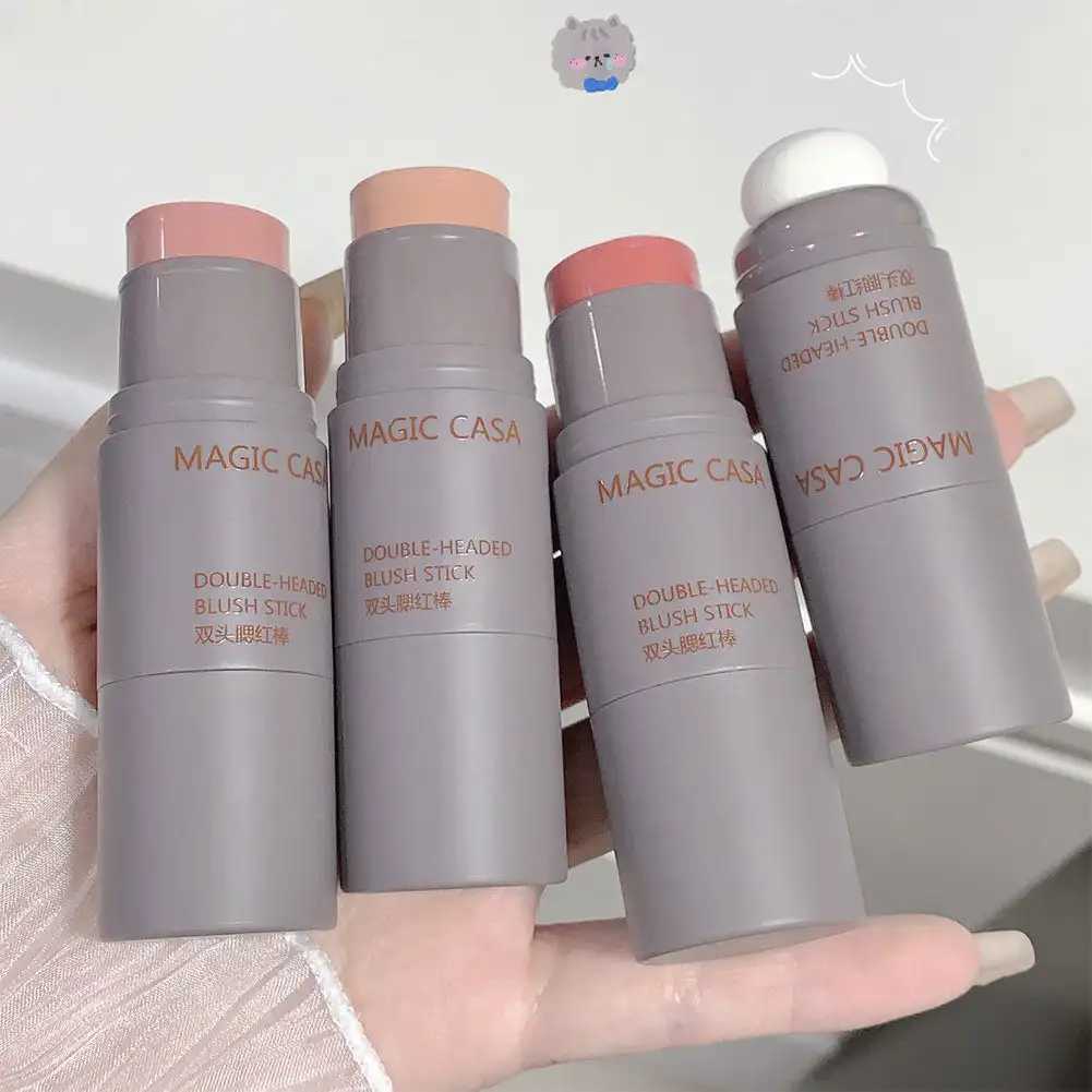 Double-ended Blush Stick Waterproof Brightening Face Contouring Shadow Blusher Long-lasting Tint Cheek Korean Makeup CosmeticsXJ241111