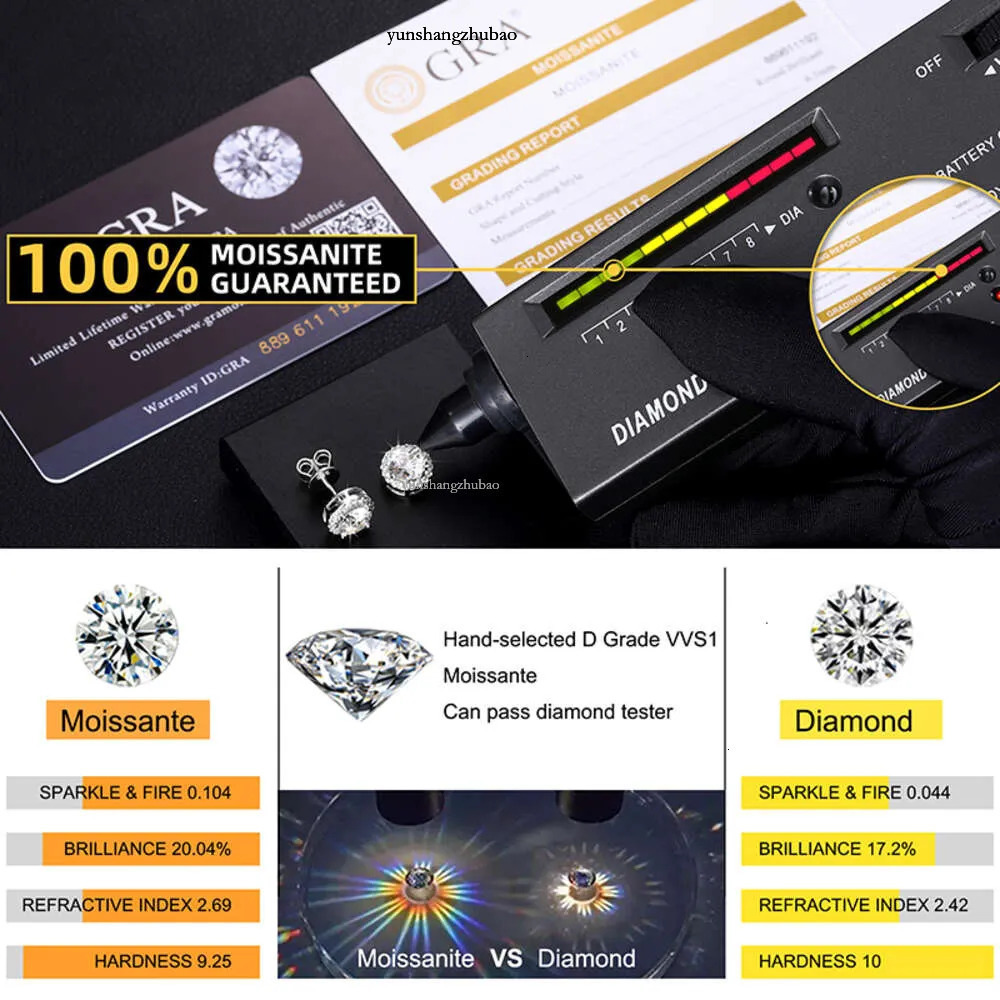 Fine Jewelry Screw Back Women Gold Plated Sterg Sier Iced Out VVS Moissanite Dia Halo Stud Earrings For Men