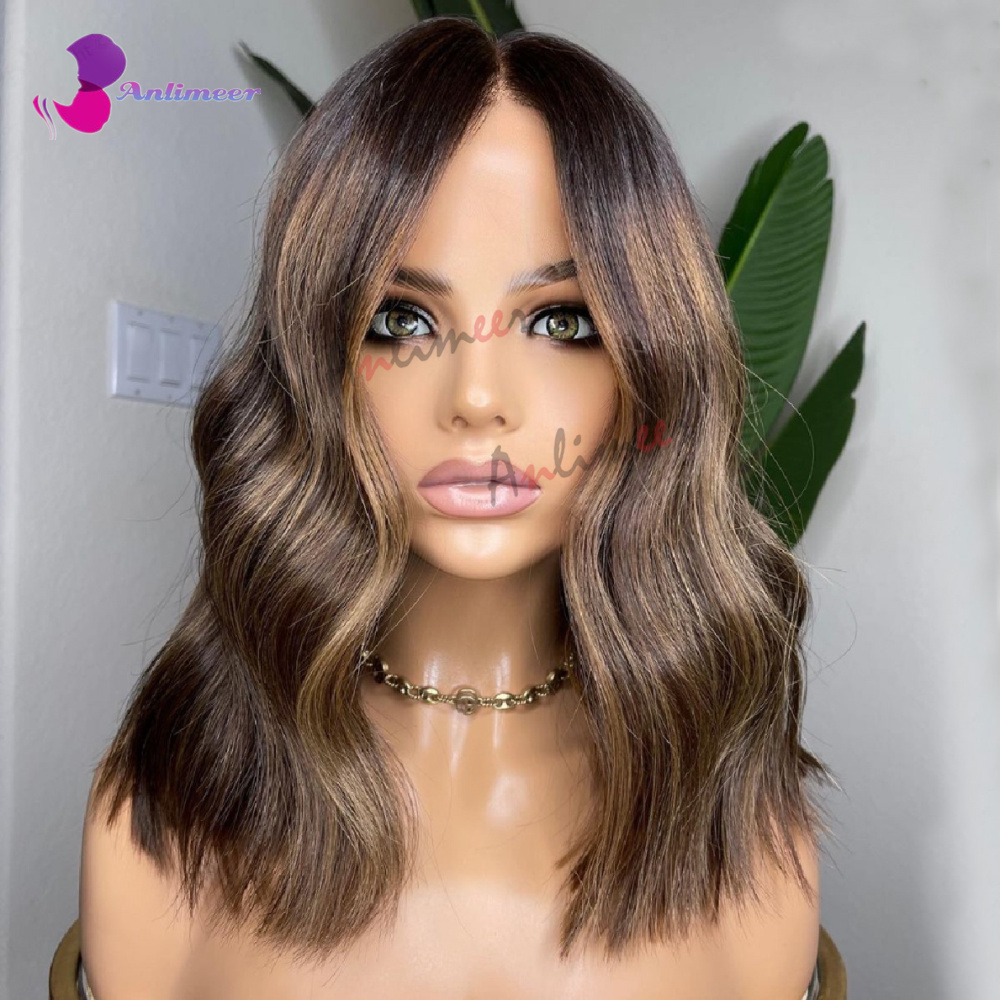 Highlight Wig Human Hair Lace Front 13x4 Dark Roots Natural Hair Wig Pre Plucked Lace Front Wigs Human Hair for Black Women