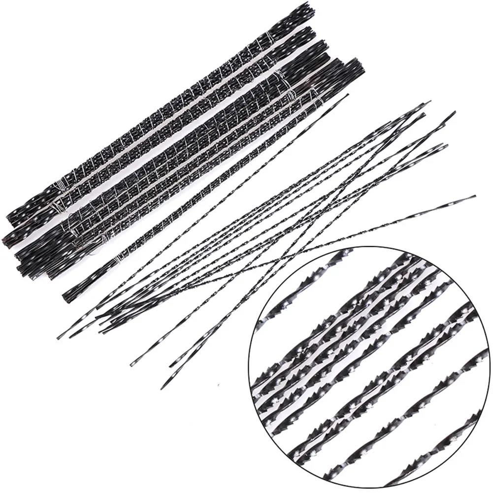 12Pcs Set Diamond Wire Saw Blade Cutter Jewelry Metal Wood Cutting Jigsaw Blades Granite EHand Craft Tools Scroll Spiral Teeth