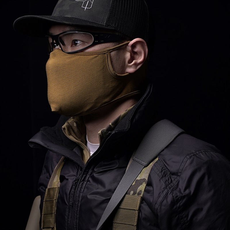 Shooting Mask Outdoor Breathable Elastic Soft Mask Tactical Free Ears Face Protective Airsoft Combat Mask-M/L