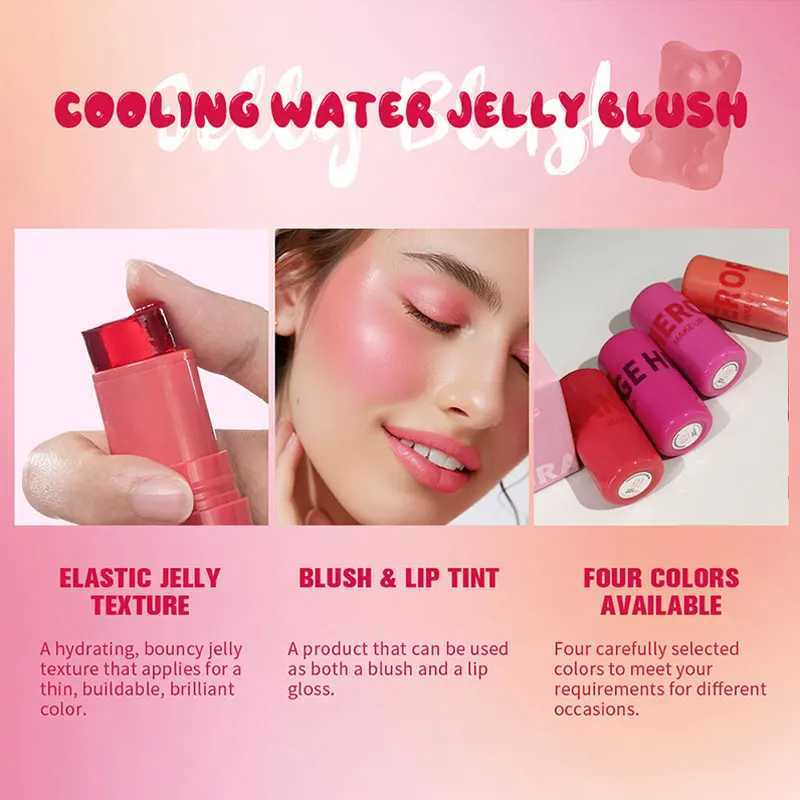 Jelly blush lip gloss stick for lazy people to contour even skin tone brighten and color easy to apply for both lips and faceXJ241111
