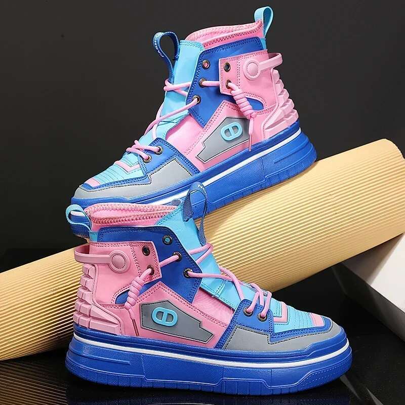High Tops Men's Casual Shoes Trendy All-match for Men Ankle Boots Soft Fashion Comfortable Mens Personality Flat Shoe