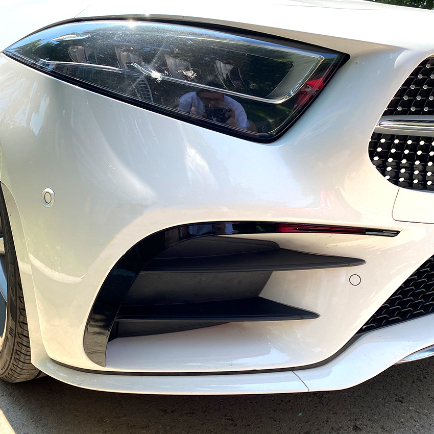 For Mercedes Benz CLS C257 AMG Line 300 300d 350d 400 2018-2023 Canard Body Kit Car Front Bumper Spoiler Fog Light Grille Trim