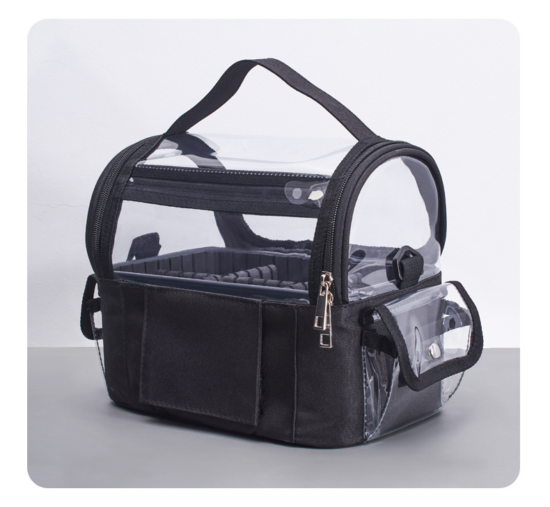 New PVC Makeup Bag For Women Large Capacity Travel Waterproof Transparent Cosmetic Box With Compartments