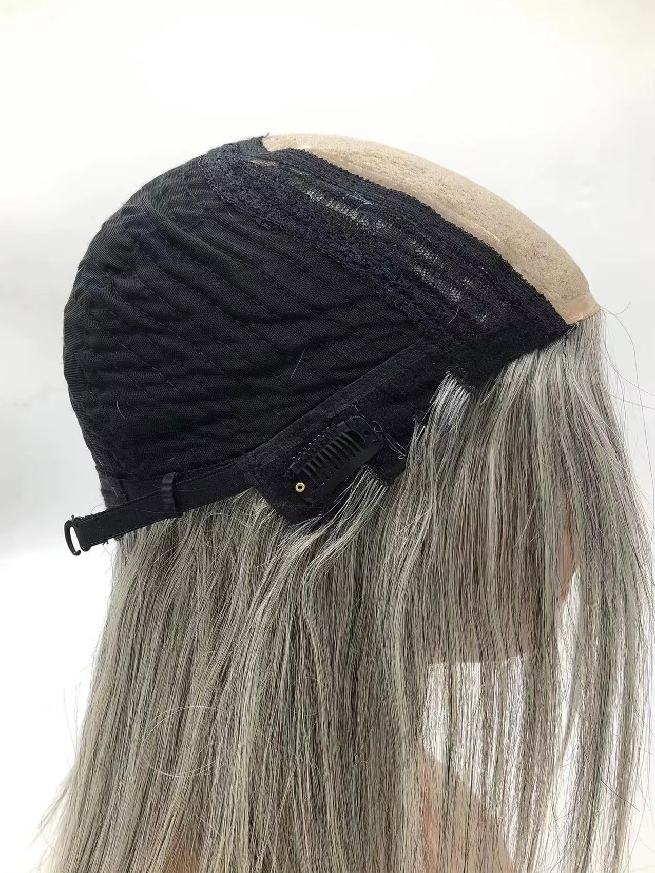 Salt and pepper African lace closure wigs layered bob 4x4 hd Hand Made Human Hair Wig Grey hair for Women Wigs