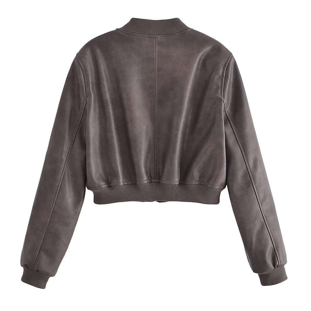 shanshi leather jacket women autumn new women's clothing faux leather pilot solid color top jacket for women