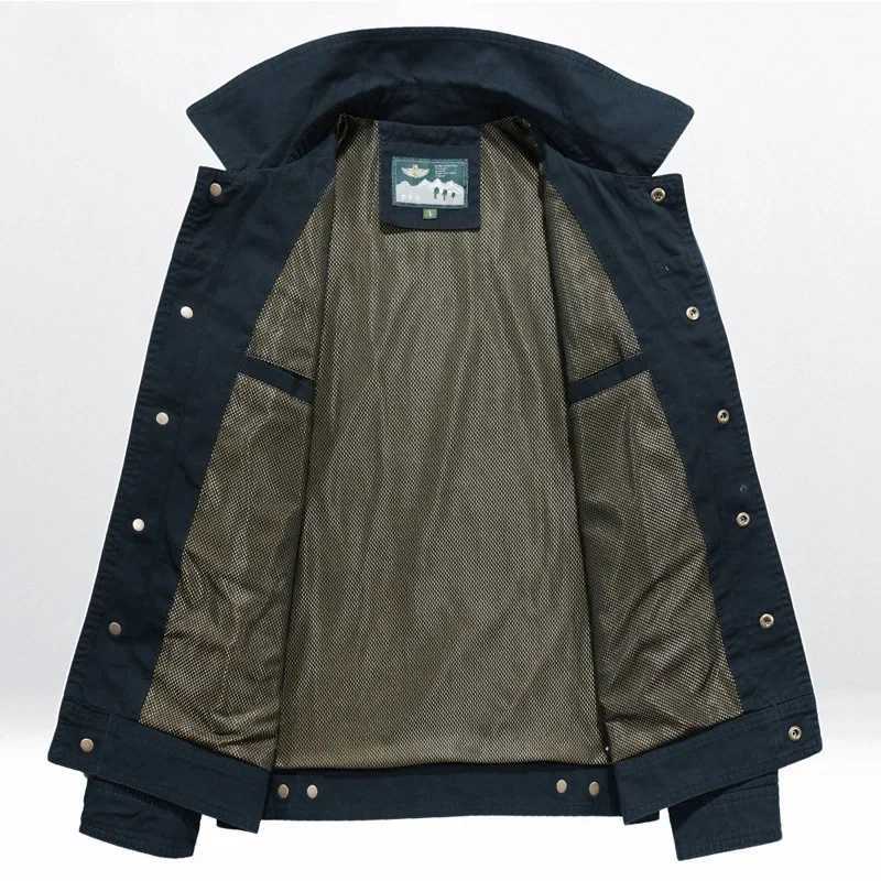 Bomber jacket tactical jacket mens autumn spring Plus size outdoor pilot cargo jacket mens trend jacket W241111