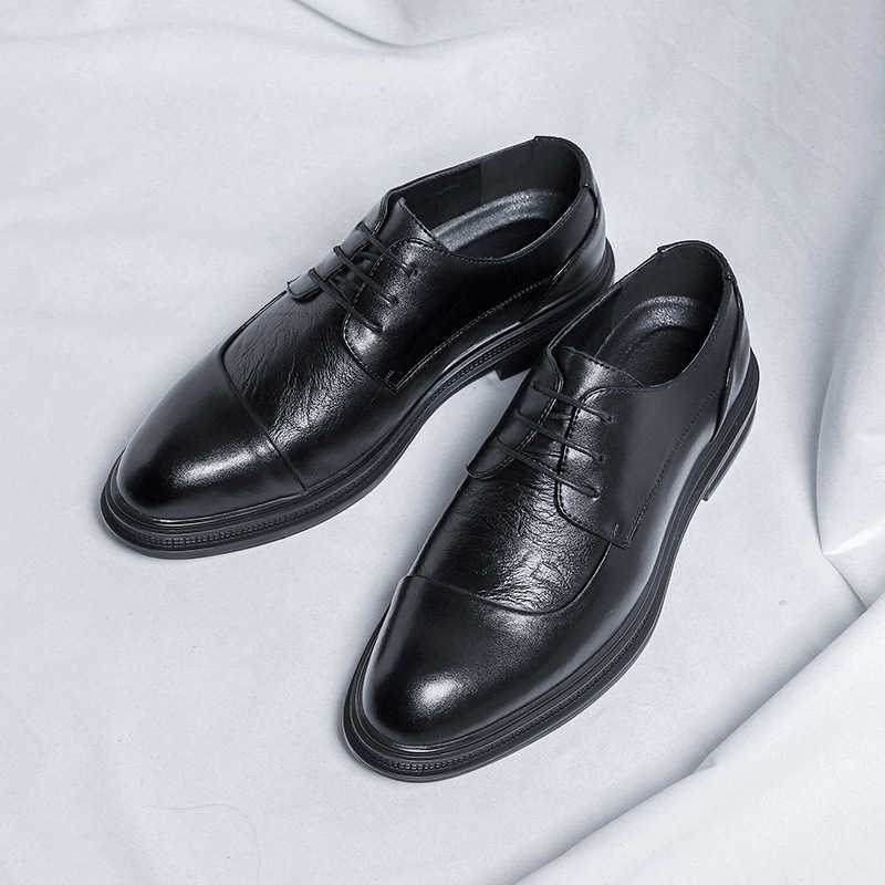 Men Dress Shoes Leather Shoes Paired with Mens Small Leather Shoes Business Dress Casual Leather Shoes 241009
