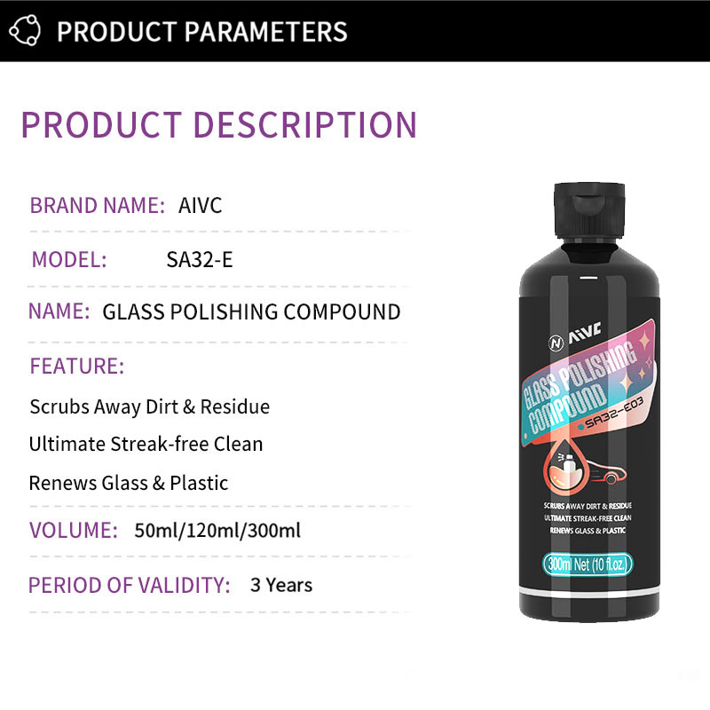 Car Glass Oil Remover AIVC Windshield Coating Agent Waterproof Rainproof Automobile Glass Oil Film Cleaner Polish Car Detailing