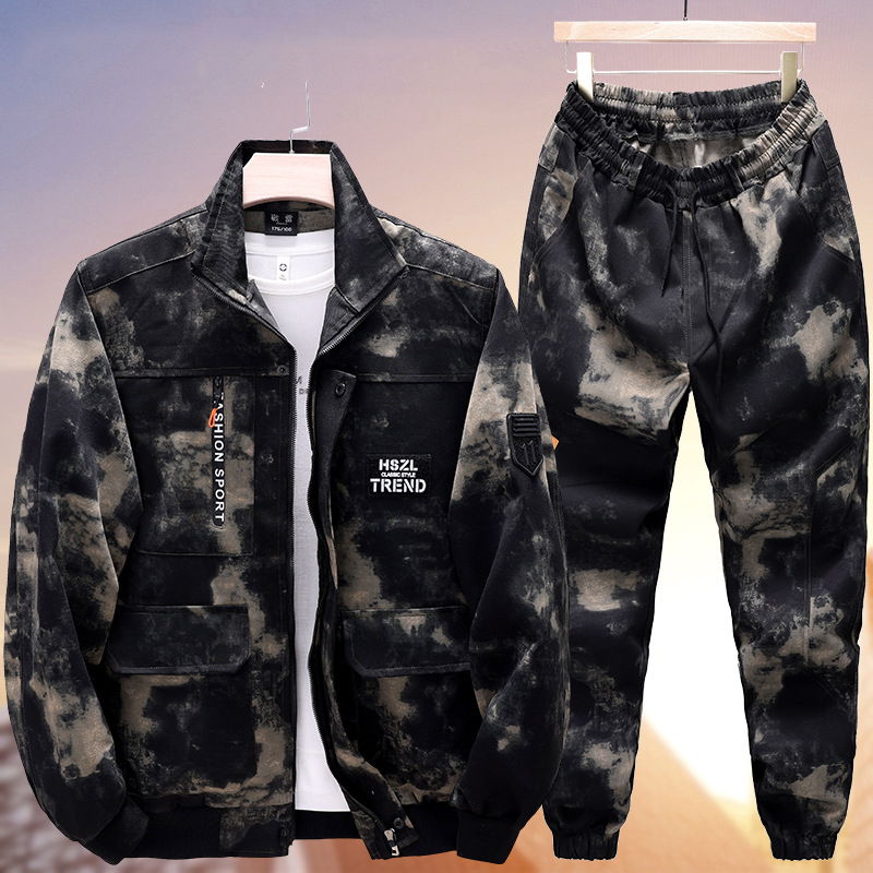 Camouflage Suit Jacket Men Hiking Fleece Military Men Winter Jackets Coat Casual Sports Hiking Fishing Cargo Pants Men Sport Set