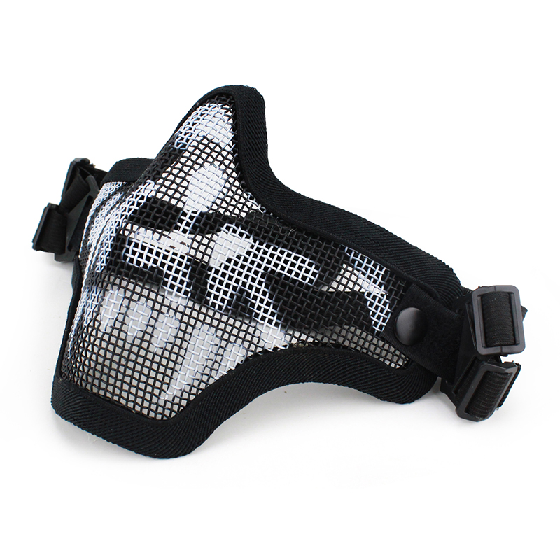 Steel Tactical Half Face Mask: Breathable Mesh, High-Impact Resistance, Ideal for Hunting and Paintbal MA-09