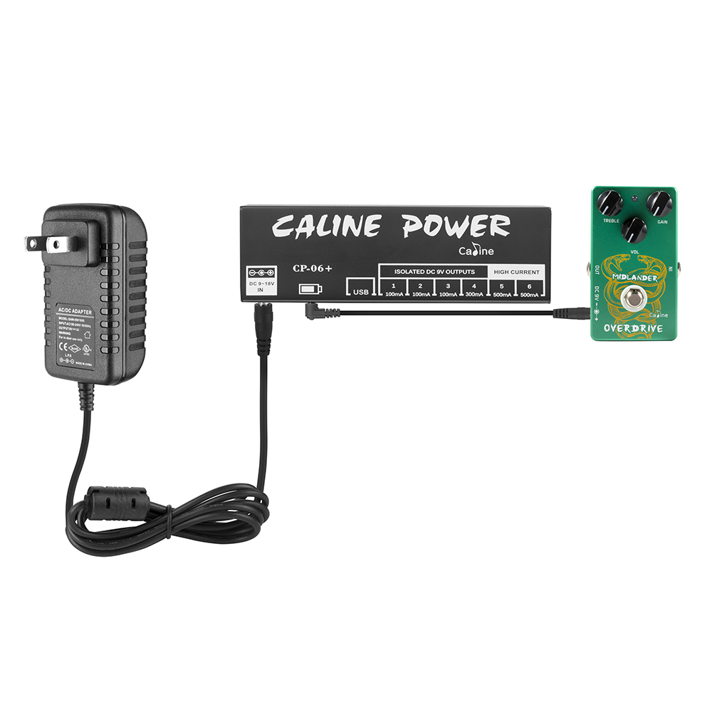 Caline CP-06+ Guitar Pedal Power 6 Independent Outputs Supply Anti-Interference Noise Guitar Effect Pedal Power Supply