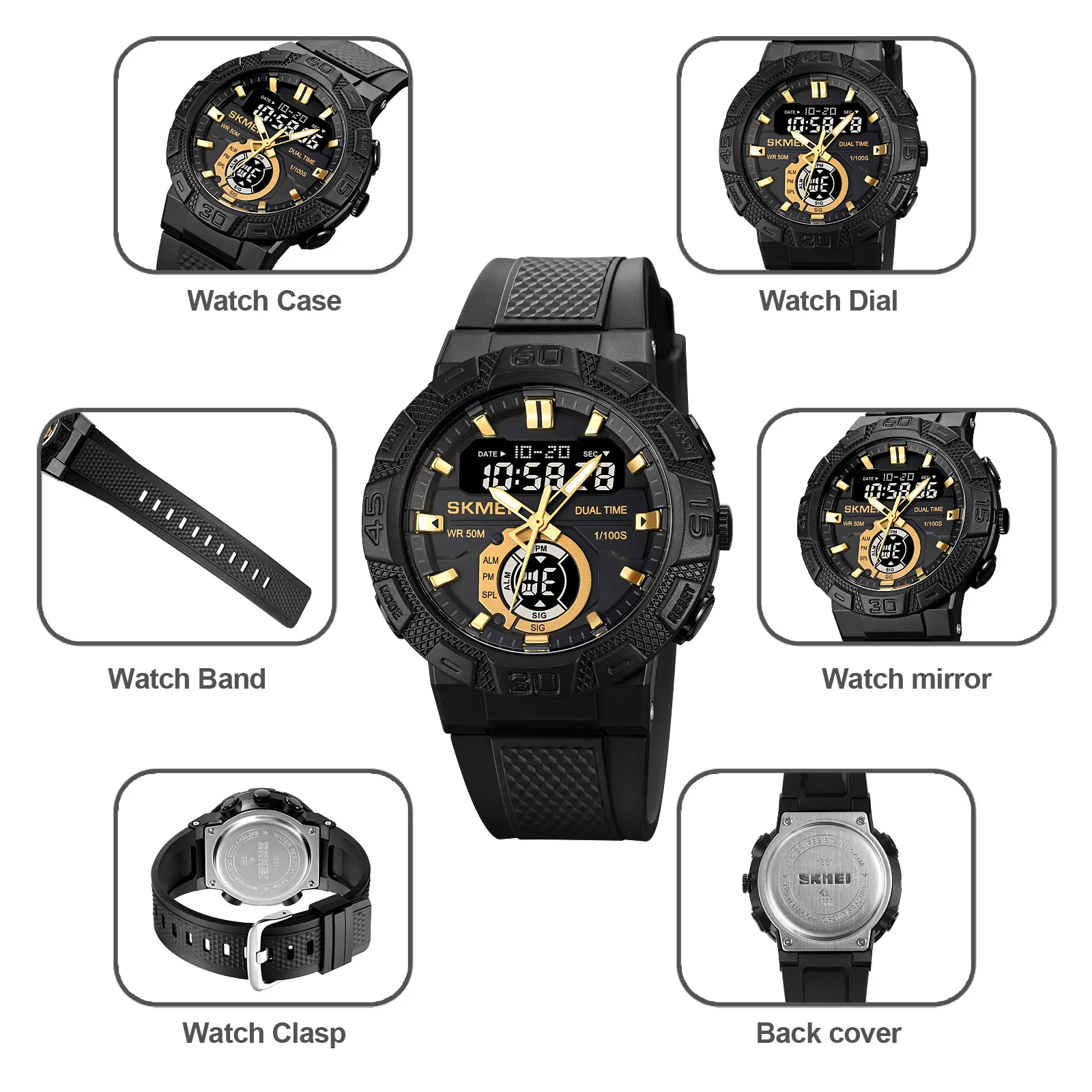 SKMEI Multifunctional LED Light Digital Sport Watch Mens Casual Stopwatch Clendar Clock 2025 50M new Waterproof Wristwatches reloj hombre