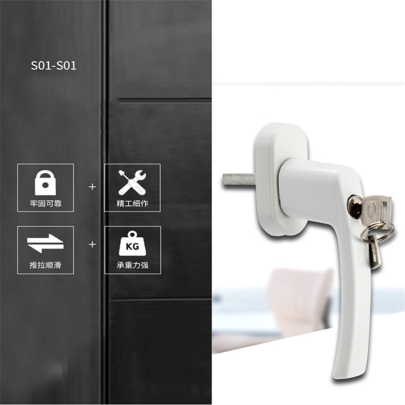 Vintage UPVC Window Replacement Round Handle Lock with Key Aluminum Alloy Casement Window Outwards Handle