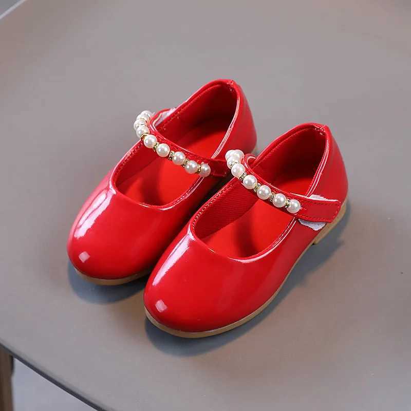 Zapatos Ni a Girls Leather Shoes 2023 New Pearl Princess Shoes Fashion Mary Jane Shoes Lolita Shoes Girls Shoes Childrens Shoes Girls Dress X241111