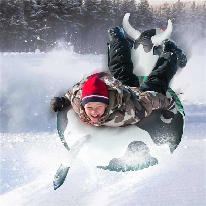 Skiing Snow Tube Sleigh Tubing Winter Inflatable Cold-resistant Ski Circle Children Adult Ski Ring Skiing Thickened Floated Sled
