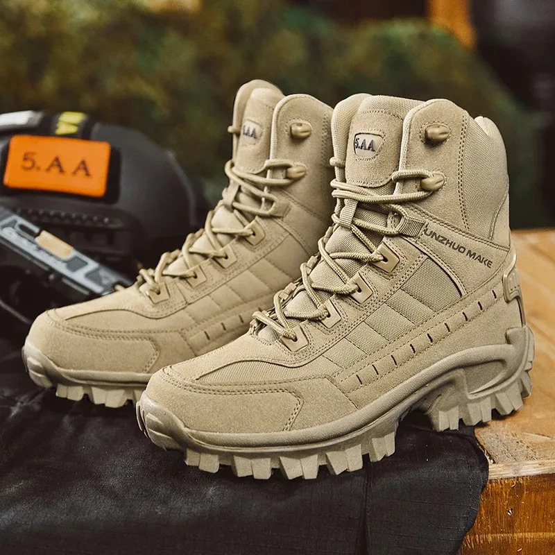 Mens Combat Outdoor Non-slip Tactical Hiking Desert Ankle Hunting Shoes Work Safty Men Boots Botines atos 241111