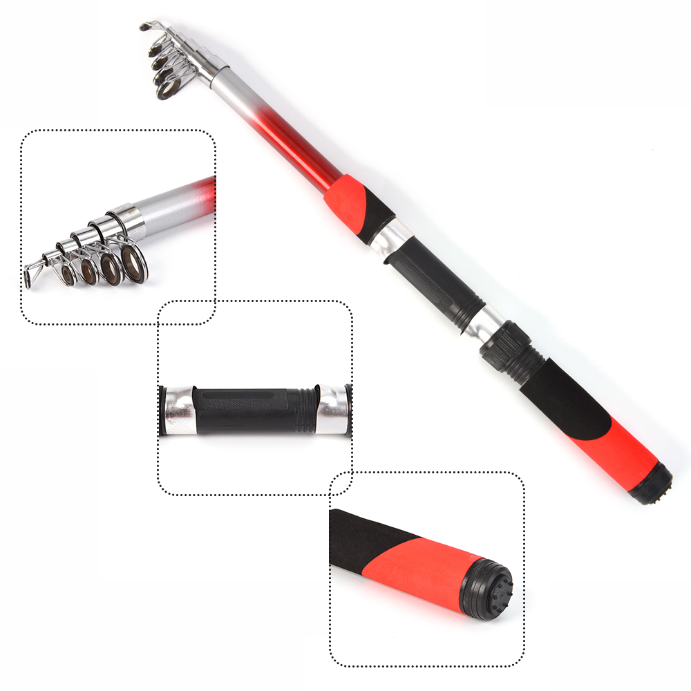 Lixada Fishing Rod Reel Combo Full Kit with 2PCS 2.1m Telescopic Fishing Rods Spinning Reels Lures Hooks Bag Fishing Accessories