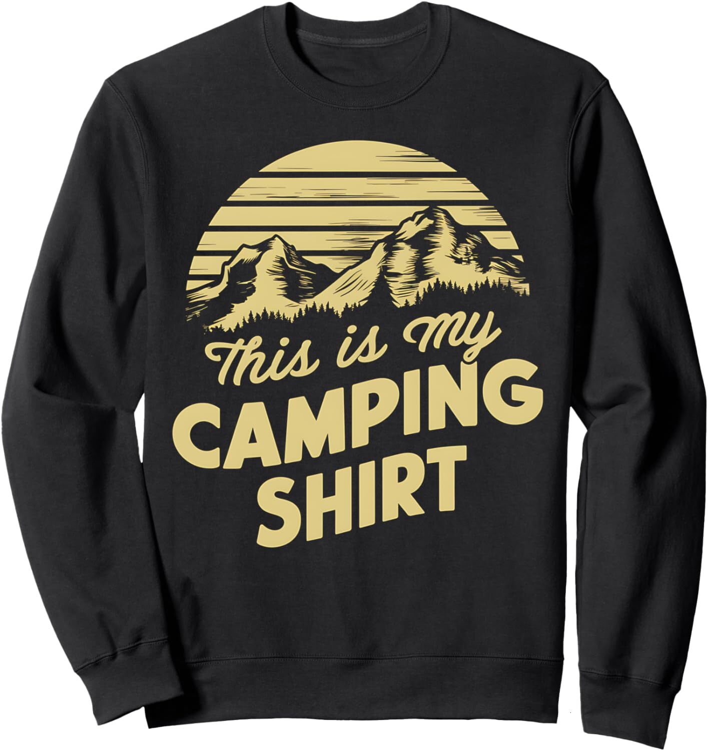 Long Sleeve Shirts for Men sweatshirt Camping Mountain Sunset My Camping Tee Design Sweatshirt T shirt Tee Streetwear Casual tops clothes