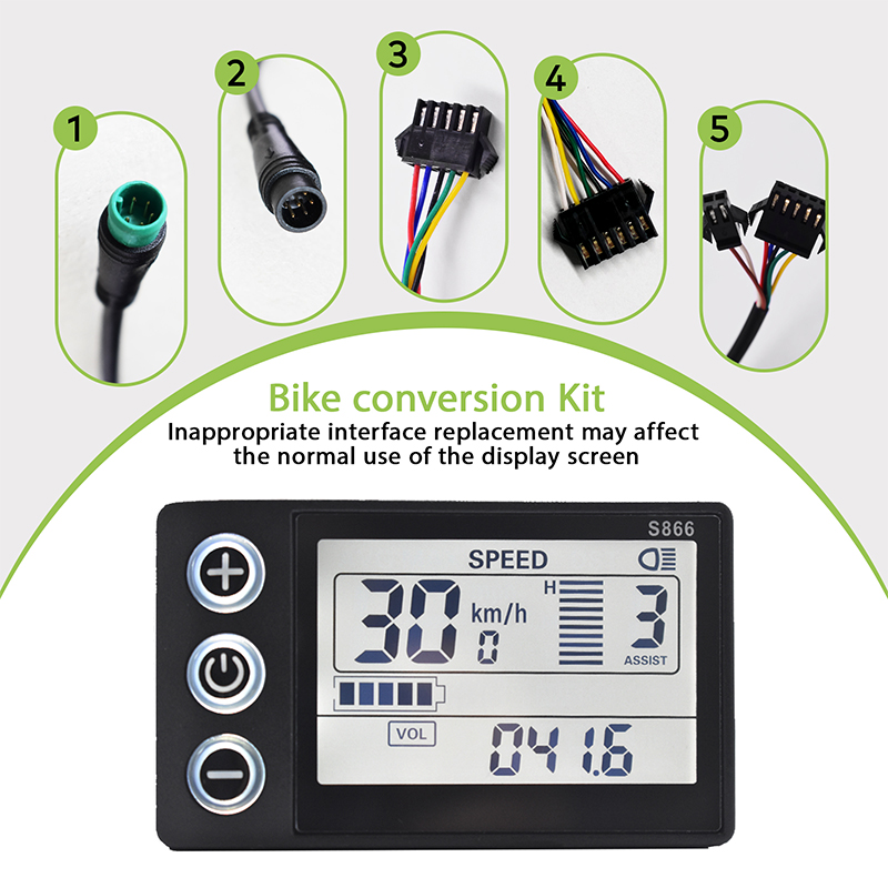 Electric Bike LCD Display Meter E Scooter LCD Panel With USB UART For Mountain Electric Bike Parts