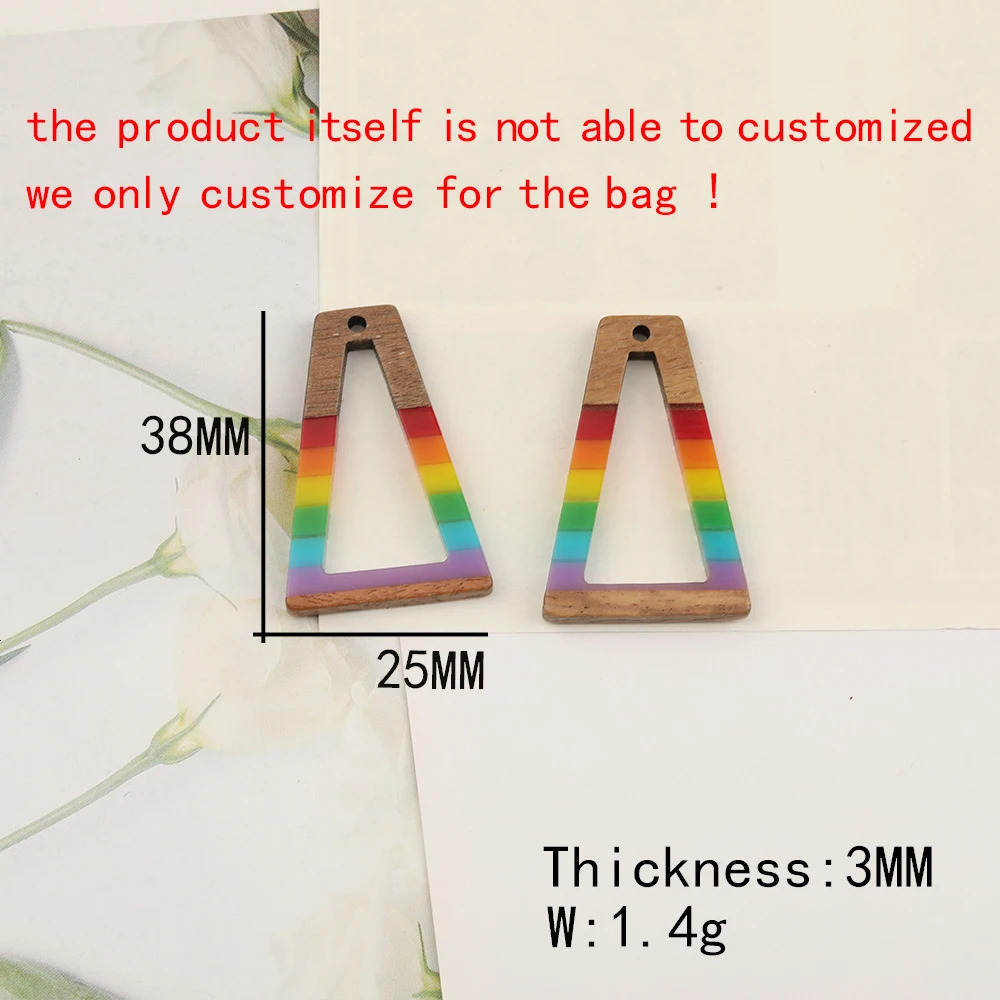 Cordial 50 DIY Accessories/Natural Wood and Resin/Handmade/Charm/Geometric Shapes/Jewelry Discovery and Components #17077 241108