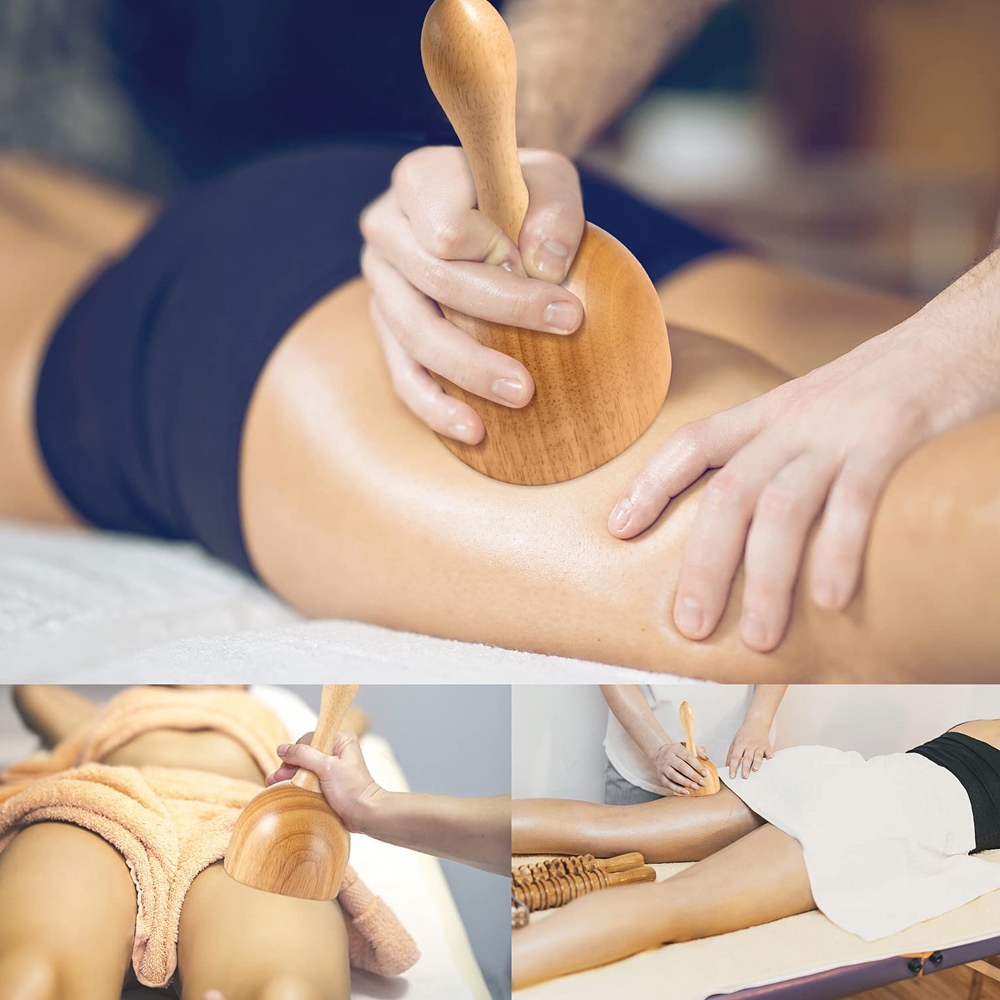 Wood Therapy Massage Tools Maderoterapia Kit Lymphatic Drainage Massager Wooden Massager Body Sculpting Tools for Anti-Cellulite