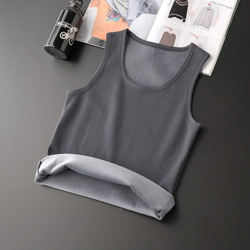 Autumn Winter Mens High Quality Thermal Underwear Tops Body Sleeveless Vest Invisible Warm Thick Underwears Top Men W22 241111
