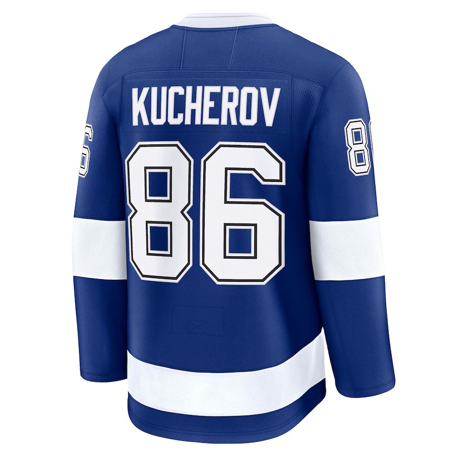 #86 Nikita Kucherov Tampa Bay Hockey Lightning Jersey #38 Brandon Hagel #21 Brayden Point #77 Victor Hedman #88 Andrei Vasilevskiy Jerseys