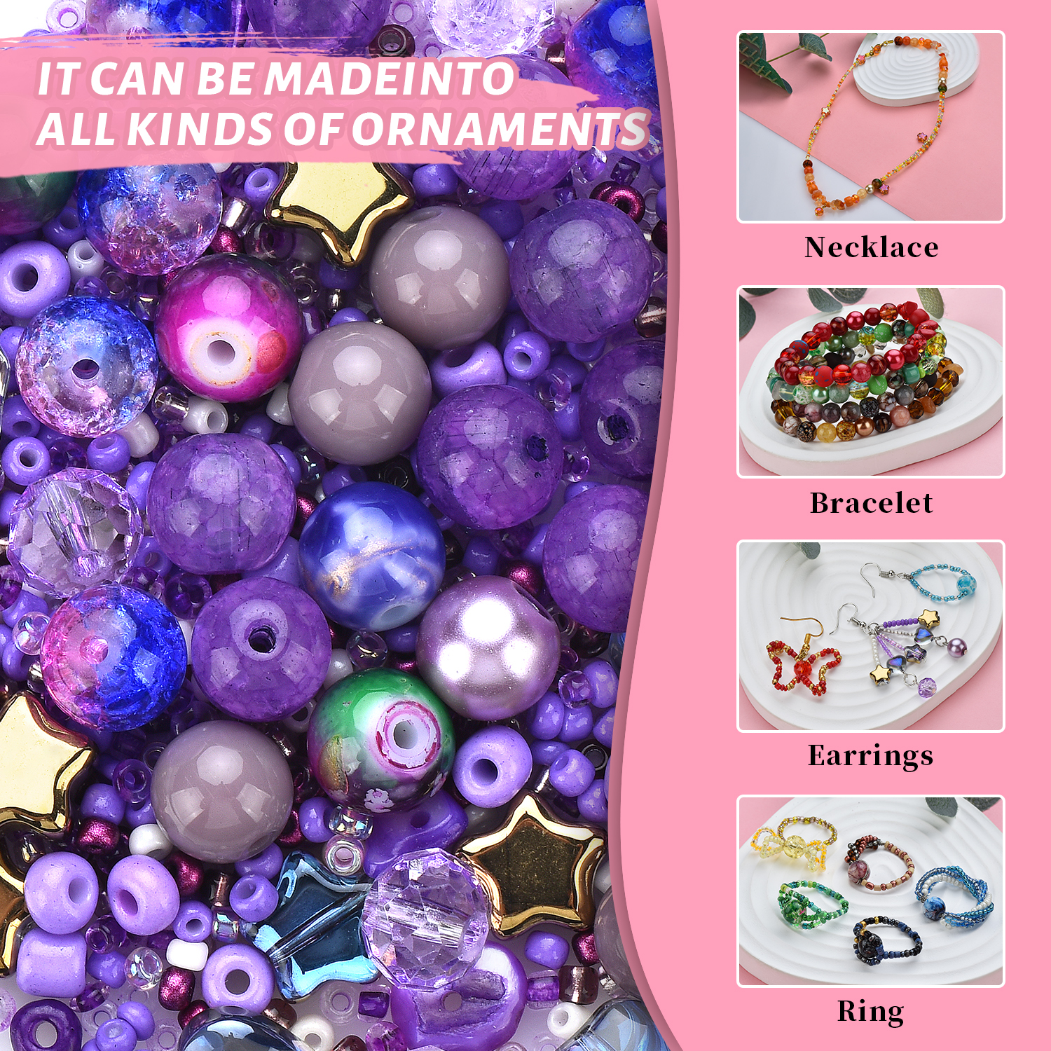 15Colors 8mm Austria Crystal Glass Loose Round Beads Seedbeads for Kids Jewelry DIY Making Kit Bracelets Accessorie Needlewrok