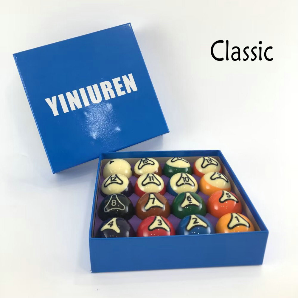 YINIUREN Premium Art Number Colorful Billiard Pool Ball Regular Size 2-1/4" Set
