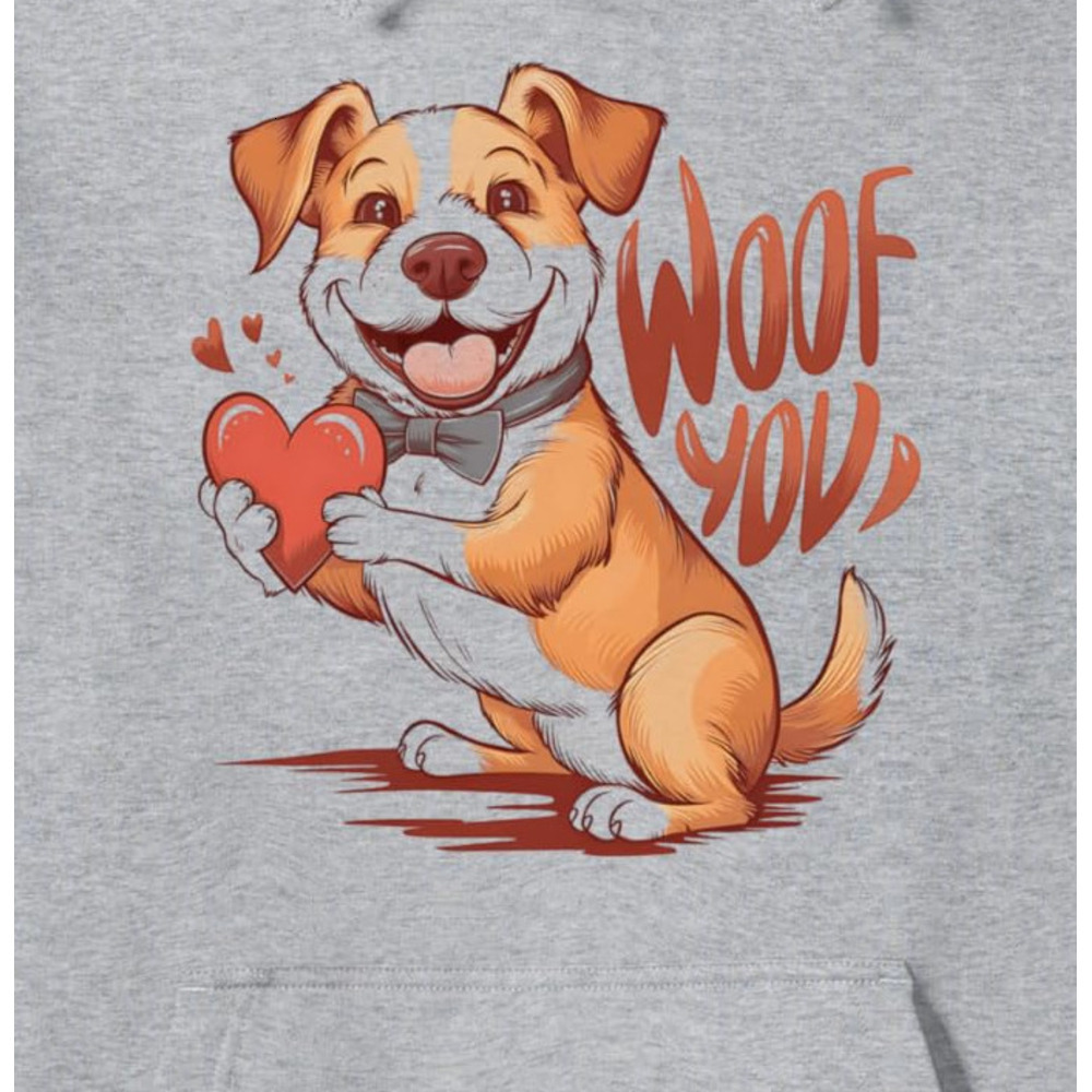 Hoodie for Mens Womens Dog Lover Woof You Puppy Valentines Day Apparel Pullover Hoodie Graphic Hoodies sweatshirt
