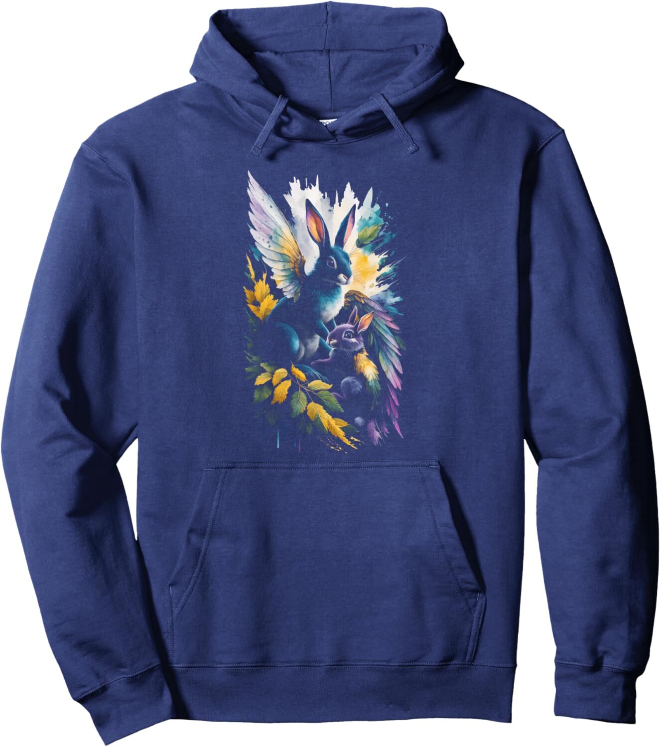 Hoodie for Mens Womens Bunny Art Rabbit Winged Magical Creature for All Ages Pullover Hoodie Graphic Hoodies sweatshirt