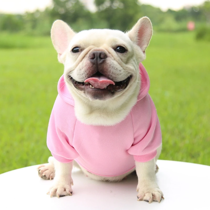 Soft Dog Winter Hooded Sweatshirt Pet Coat Puppy Jacket for Small Medium Dogs French Bulldog Coat Chihuahua Yorkie Pet Costume